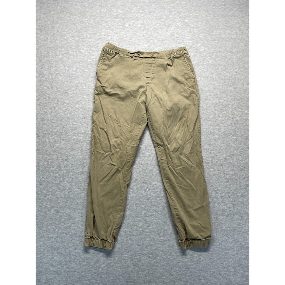 Goodfellow & Co Chino Jogger Pants Mens Medium Beige Slash Pockets Tapered Leg